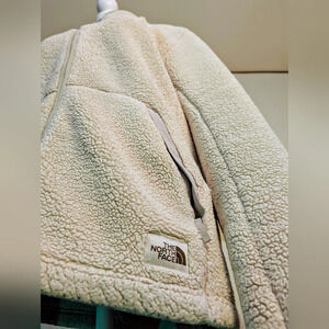 🐑 The North Face Off-White Sherpa Teddy Zip-Up Jacket, Women's XL